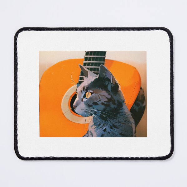 Item preview, Cat with guitar designed and sold by illustrationMat.