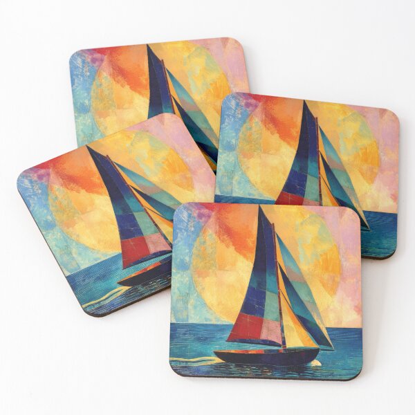 Item preview, Sea Maritime Moon Ocean Nautical Sailboat designed and sold by ArtHouseNiklas.