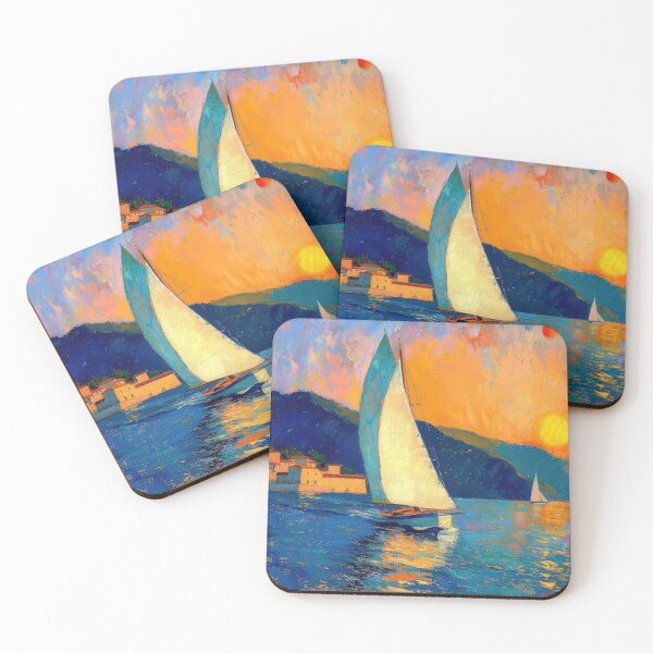 Item preview, Sea Maritime Moon Ocean Nautical Sailboat designed and sold by ArtHouseNiklas.