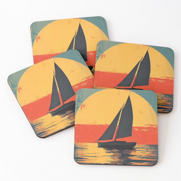 Item preview, Sea Maritime Moon Ocean Nautical Sailboat designed and sold by ArtHouseNiklas.
