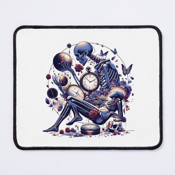 Item preview, Transcendent Time - Surreal Skeleton and Cosmos Collage designed and sold by BlueGoldArt.