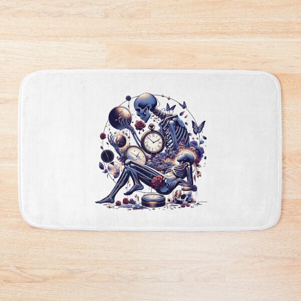 Item preview, Transcendent Time - Surreal Skeleton and Cosmos Collage designed and sold by BlueGoldArt.