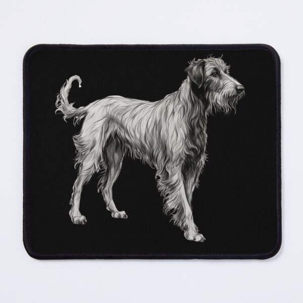 Item preview, Scottish Deerhound full posture on black designed and sold by Sleek Sketch Studio.