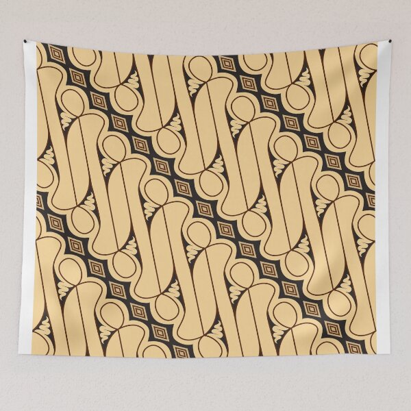 Item preview, Javanese Batik Parang Rusak Pattern Beige designed and sold by Jeallan Designs.
