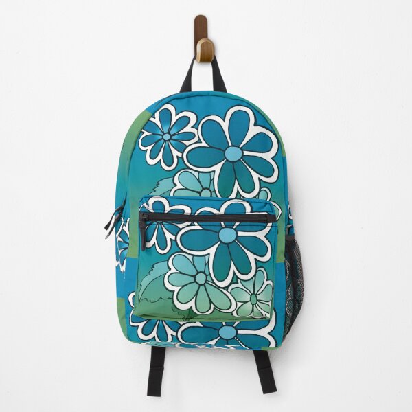Item preview, Seventies- Bouquet of flowers in blue and green designed and sold by Hélène Carmona.