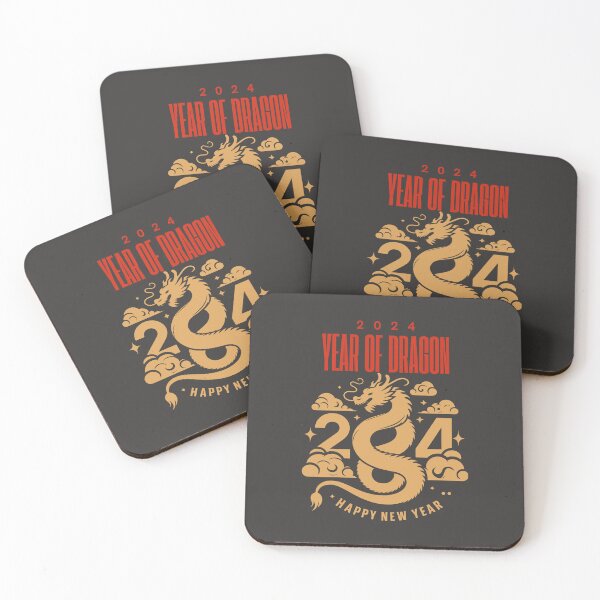 Item preview, Year of the Dragon-   Golden and red Chinese Zodiac on   grey Background 3 designed and sold by CosmicNook1.