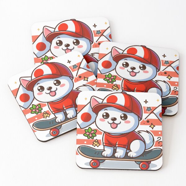 Item preview, Cute white dog riding skateboard with cap designed and sold by MzulhilmiZam.
