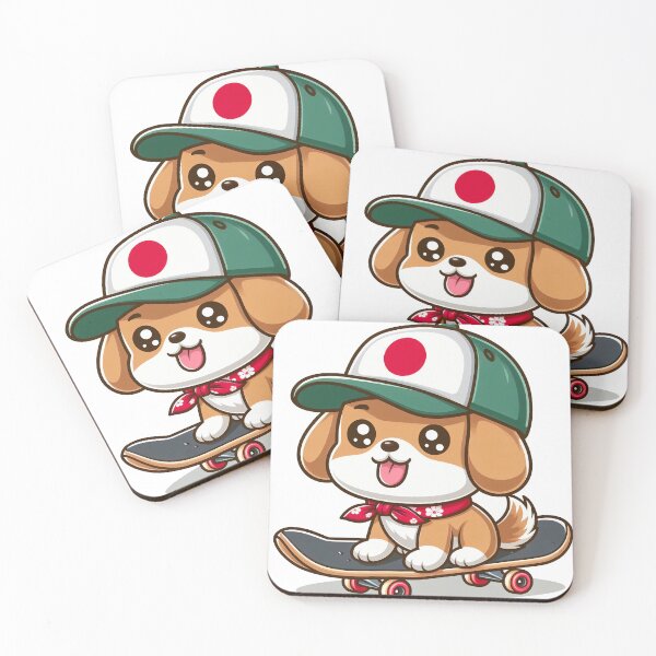 Item preview, Cute brown dog riding skateboard with cap designed and sold by MzulhilmiZam.