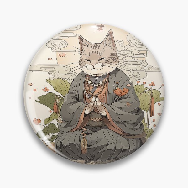 Item preview, Gato Zen en Namaskar Namaste Pose Ukiyo E Art designed and sold by PaddyMcKhan.