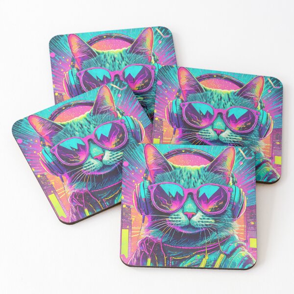 Item preview, 80s Neon Cat designed and sold by NinjaRat.