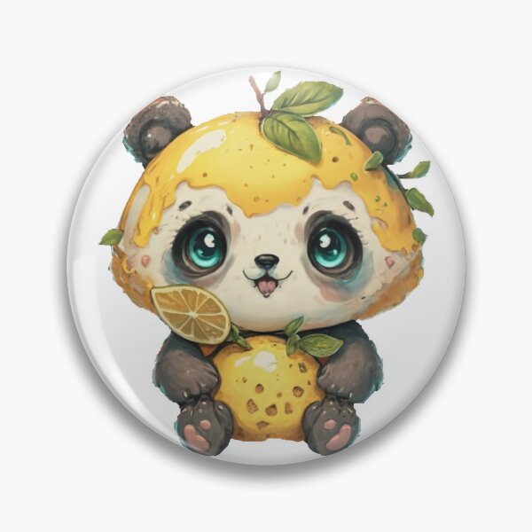 Item preview, lemon panda with green leaves designed and sold by bukajart.