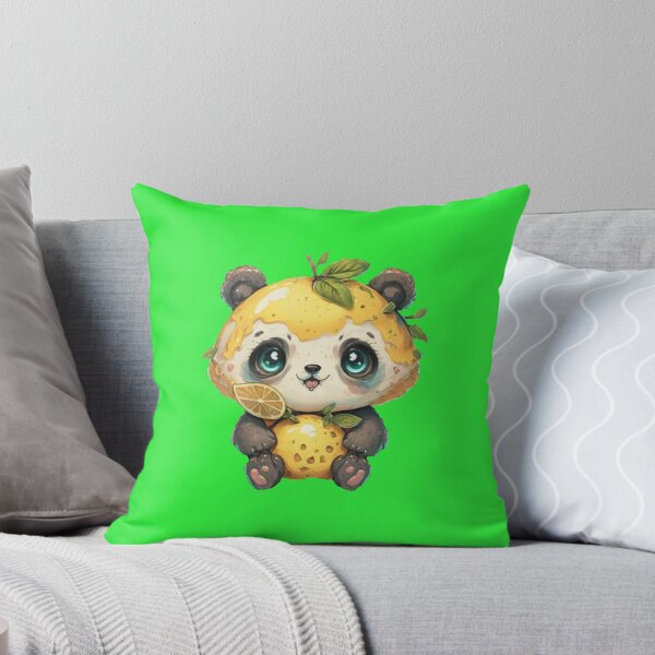 Item preview, lemon panda with green leaves designed and sold by bukajart.