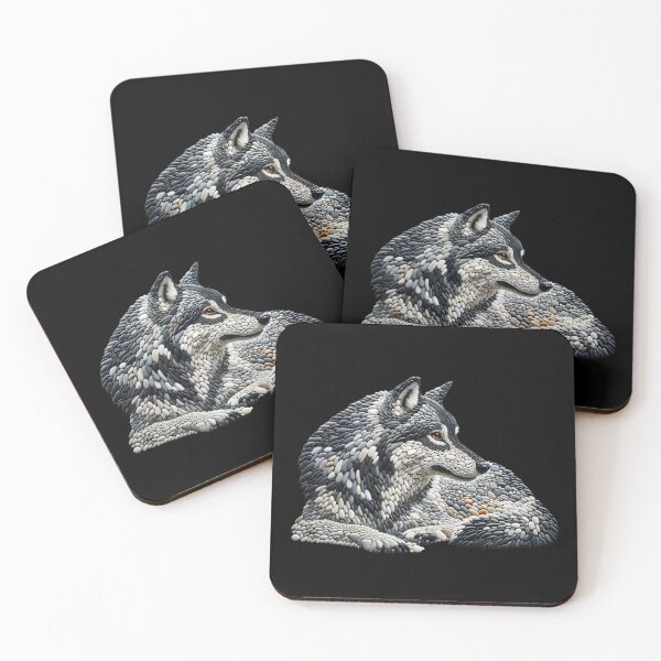 Item preview, Pebble Art Wolf Portrait designed and sold by MachineDesigned.