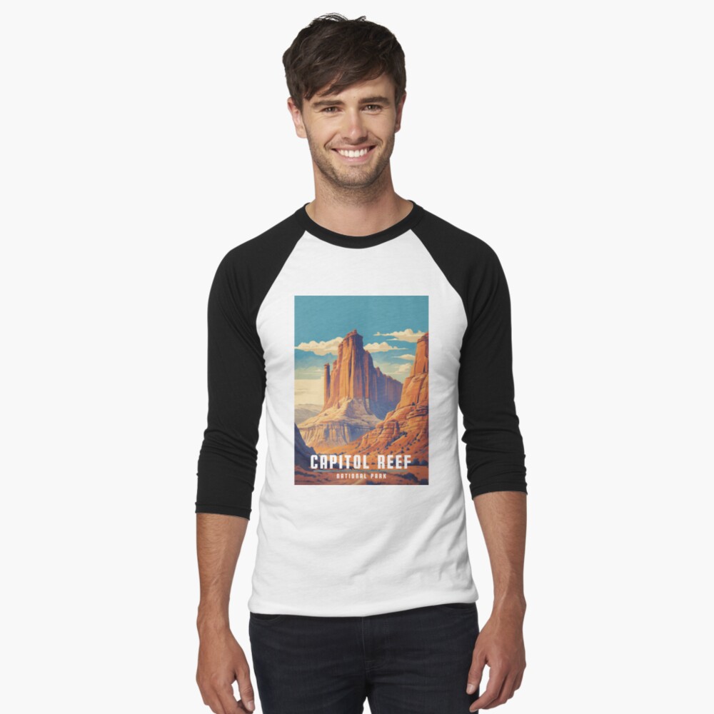 Item preview, Baseball ¾ Sleeve T-Shirt designed and sold by WanderlustArtsy.