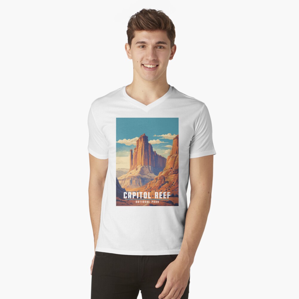 Item preview, V-Neck T-Shirt designed and sold by WanderlustArtsy.