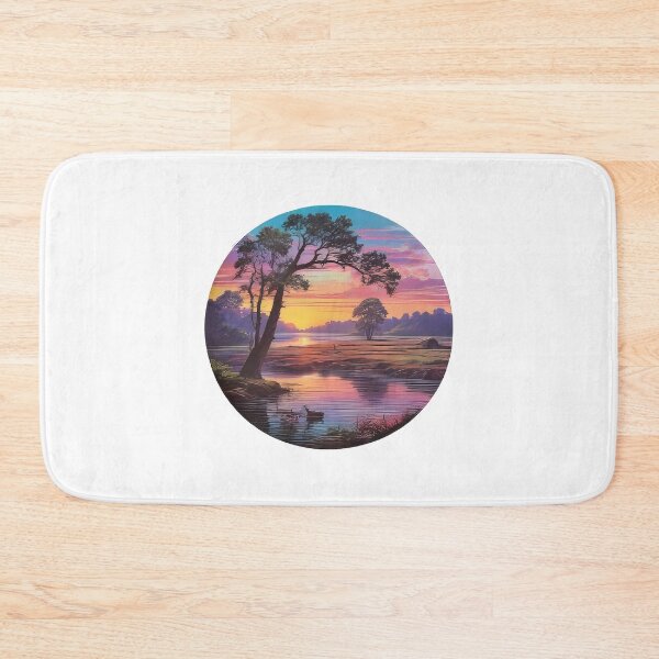 Item preview, Vintage 80s-Inspired Mississippi Landscape Sticker - Colorful Pictorial Illustration (791) designed and sold by WASjourney.