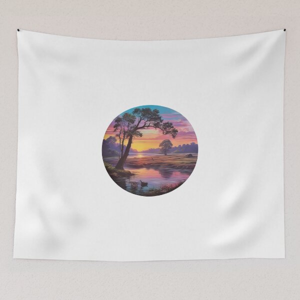 Item preview, Vintage 80s-Inspired Mississippi Landscape Sticker - Colorful Pictorial Illustration (791) designed and sold by WASjourney.