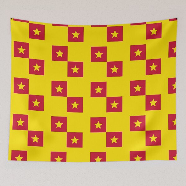 Item preview, Red Yellow Stars Square China Color Chinese Mandarin Language East Asia Peking Pattern designed and sold by PenguinForests.