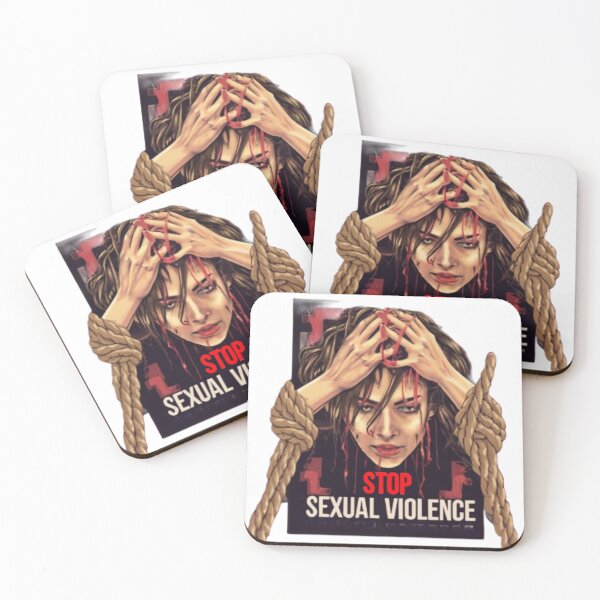 Item preview,  Enslaved woman with text 'Stop Sexual Violence' designed and sold by Tomasz  Siennicki.