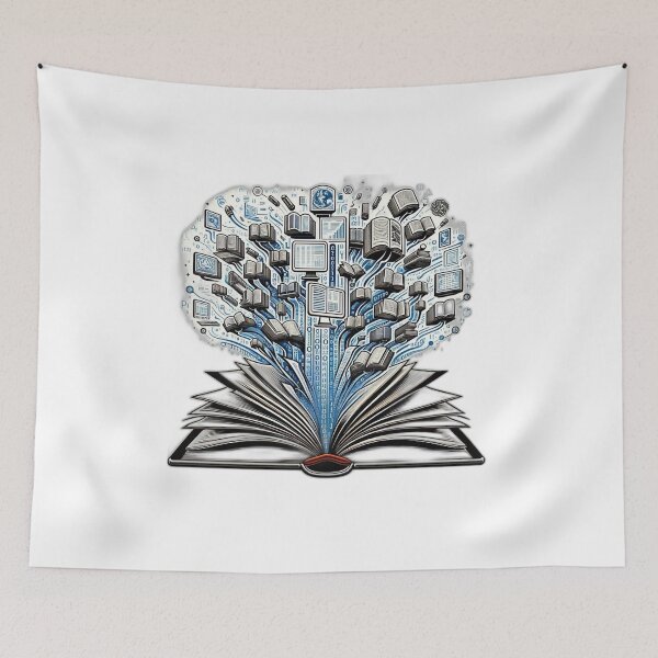 Item preview, From Pages to Pixels - Evolution of Knowledge designed and sold by BlueGoldArt.