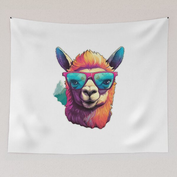 Item preview, Antidepression sunglasses llama sticker style designed and sold by SmileshareShop.