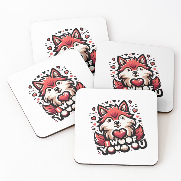 Item preview, I Wooof You - Love-Themed Wolf Cartoon designed and sold by BlueGoldArt.