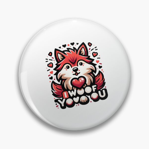 Item preview, I Wooof You - Love-Themed Wolf Cartoon designed and sold by BlueGoldArt.