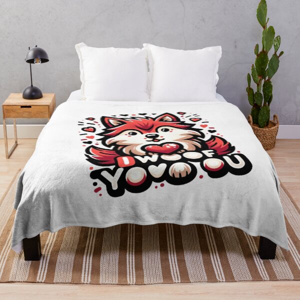 Item preview, I Wooof You - Love-Themed Wolf Cartoon designed and sold by BlueGoldArt.