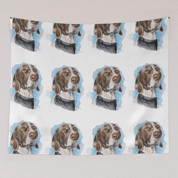 Item preview, Watercolour German short-haired Pointer dog pet portrait by JeloweArt designed and sold by JeloweArt.
