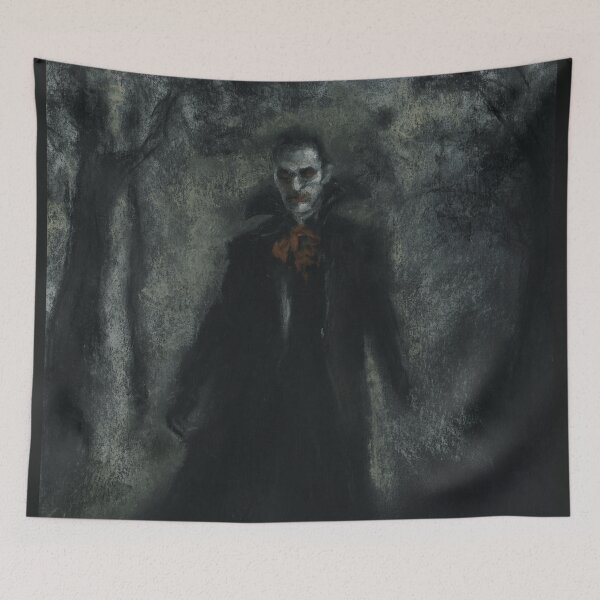 Item preview, Halloween Black Vampire Dracula Creepy Cute Gothic Drawing designed and sold by Dariia Zhyrova.