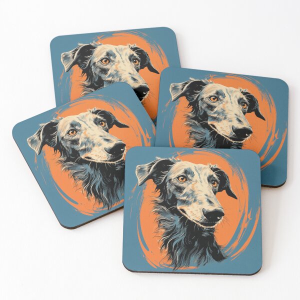 Item preview, Colorful Scottish Deerhound flat illustration designed and sold by Sleek Sketch Studio.