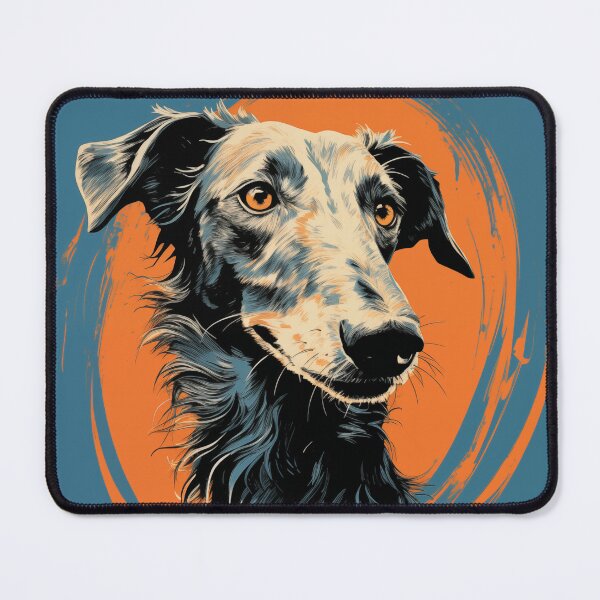 Item preview, Colorful Scottish Deerhound flat illustration designed and sold by Sleek Sketch Studio.