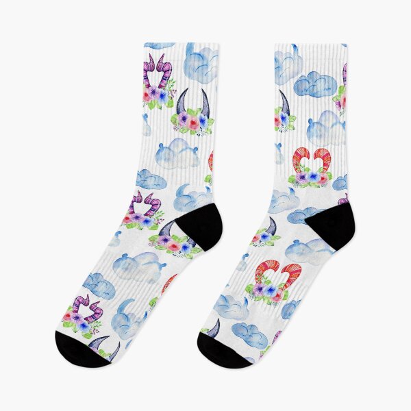 Aperçu de l'œuvre Watercolor cute horns monster créée et vendue par tapilipa.