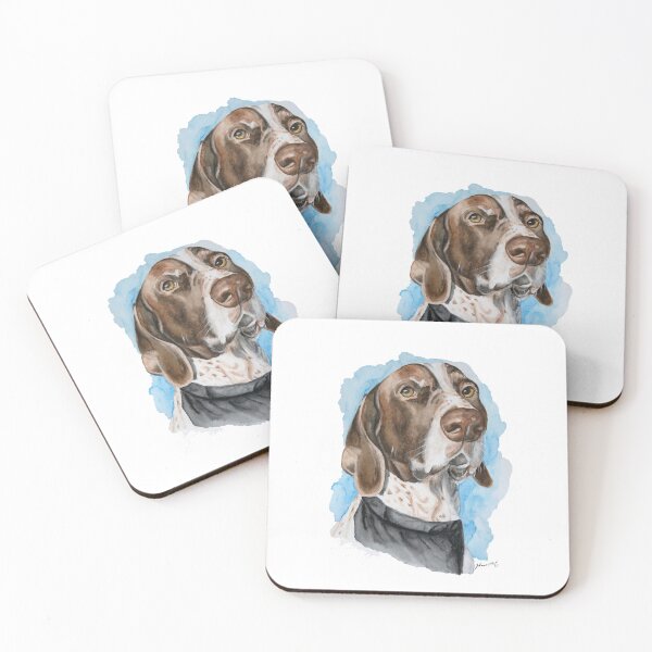 Item preview, Watercolour German short-haired Pointer dog pet portrait by JeloweArt designed and sold by JeloweArt.