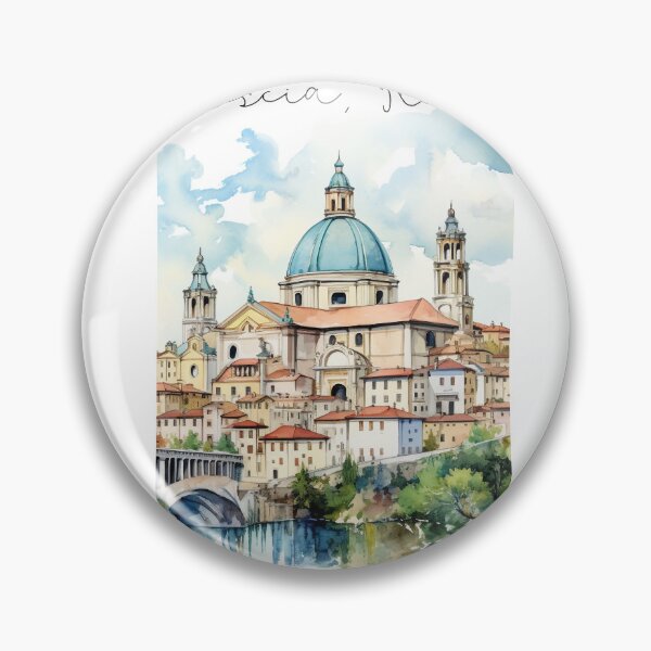 Item preview, Brescia Italy attraction view for italian fan traveller Europe designed and sold by Anna Sacha.