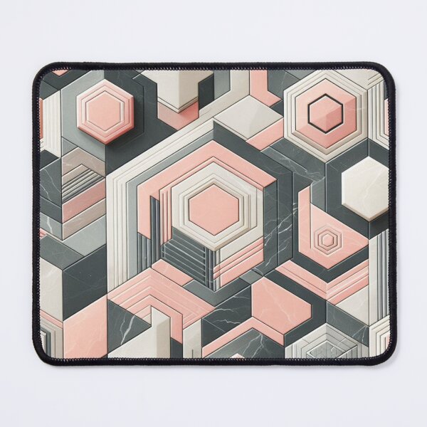 Item preview, Pink and grey geometric marble pattern designed and sold by CandyVenom.