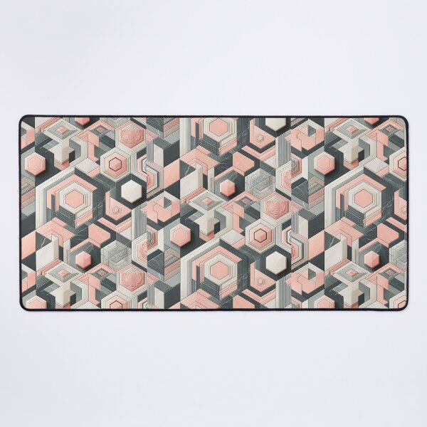 Item preview, Pink and grey geometric marble pattern designed and sold by CandyVenom.