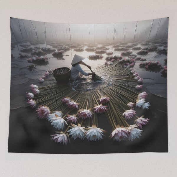 Item preview, Harvesting Water Lilies designed and sold by Vibranta Studio.