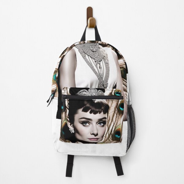 Item preview, Audrey Hepburn with peacock feathers. designed and sold by Joanne Walsh.