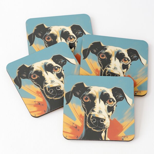 Item preview, Colorful Galgo Spanish Greyhound dog flat illustration designed and sold by Sleek Sketch Studio.