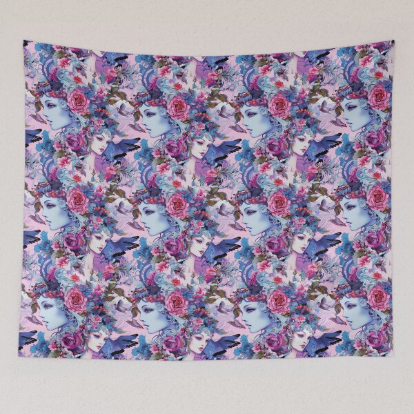 Item preview, Beautiful Faces with Flower Ornaments on Their Heads  designed and sold by AgathaZolastore.