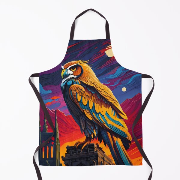 Item preview, Giant Colourful Owl on a Building, Ai Generated Art  designed and sold by ACC .