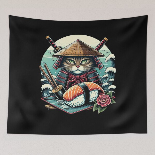 Item preview, Cute Samurai Sushi Cat | Women’s Funny Japanese Cat Lover designed and sold by Collin36.
