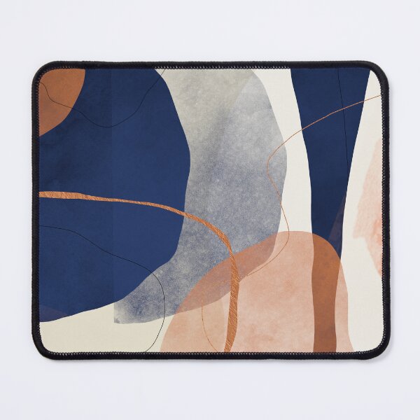 Item preview, Modern Contemporary Abstract Mid Century Style Navy Blue and Copper designed and sold by Pattern Girl.