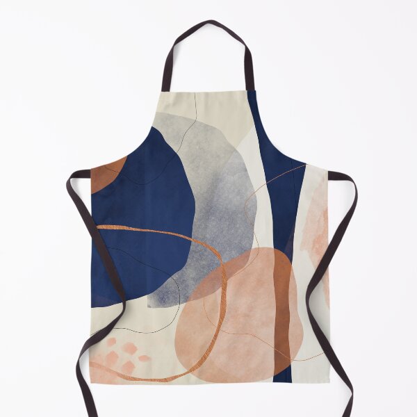 Item preview, Modern Contemporary Abstract Mid Century Style Navy Blue and Copper designed and sold by Pattern Girl.