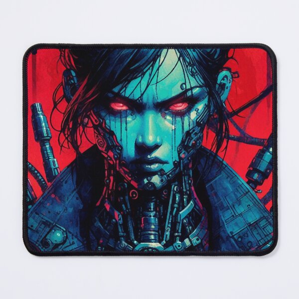 Item preview, Angry Cyborg Girl [cyberpunk aesthetic] designed and sold by RESToRAPTOR.