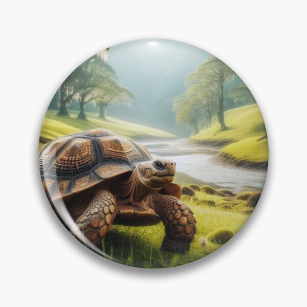 Item preview, Turtle in Green Paradise - Mystical Landscape Art for Home Decor designed and sold by tortugasadventu.