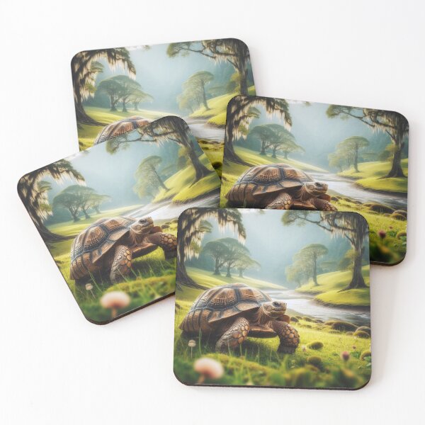 Item preview, Turtle in Green Paradise - Mystical Landscape Art for Home Decor designed and sold by tortugasadventu.