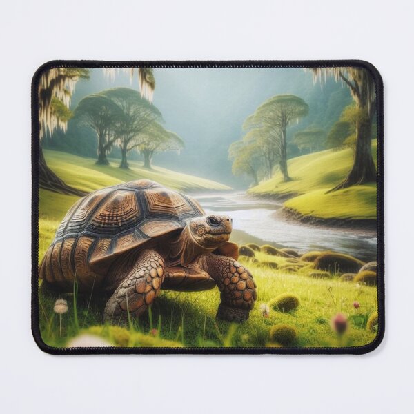 Item preview, Turtle in Green Paradise - Mystical Landscape Art for Home Decor designed and sold by tortugasadventu.