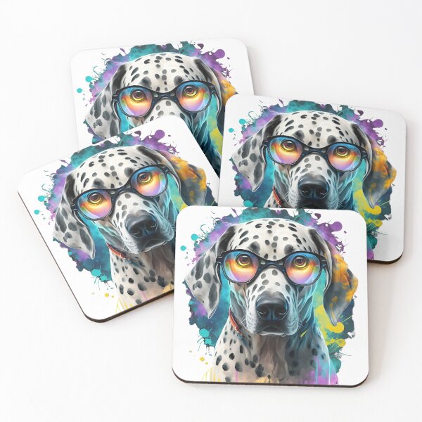 Item preview, Dalmatian Watercolor Dog Wearing Glasses T-Shirt designed and sold by Zibis09.